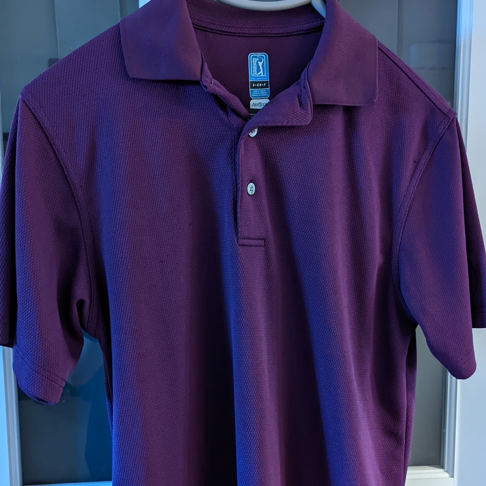 Men's PGA Tour Polo Purple Small Airflux
